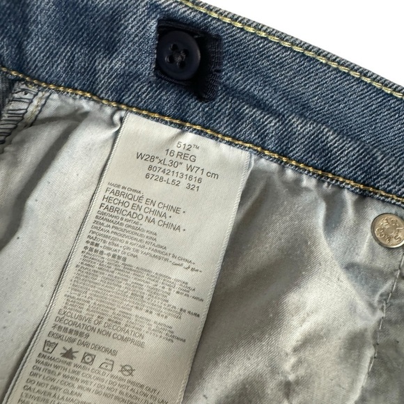 Levi’s 512 Slim Taper Light Wash denim jeans girls 16 regular - Picture 4 of 11